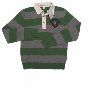 NEW Bogner Fire & Ice Rugby Style Sweater! Size M/L Euro 50  Green & Gray Stripe
